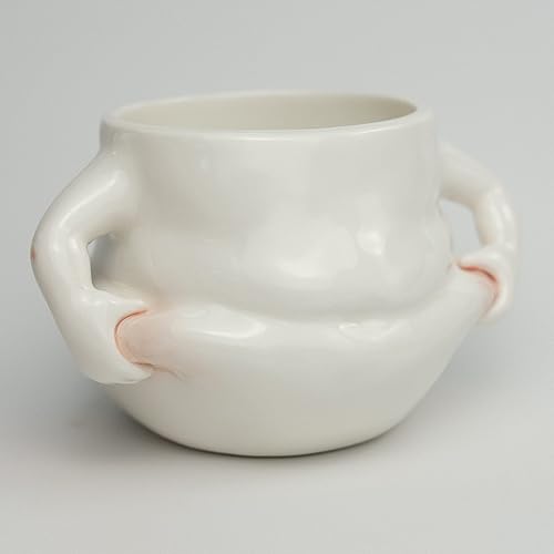 Miniatura 5 de YINHEMEOW Fat Belly - Taza de cerámica de 10 onzas con asa de mano original hecha a mano