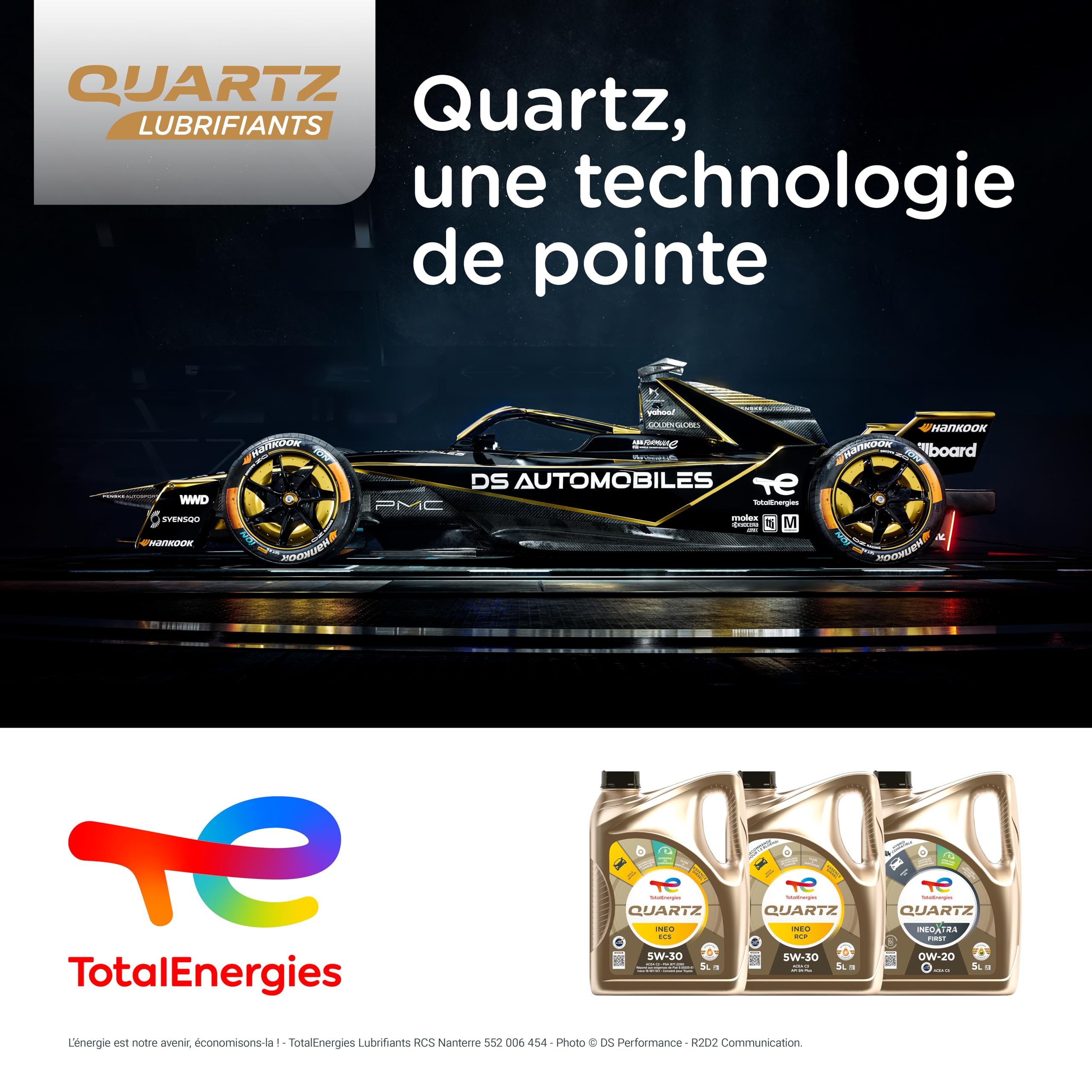 TotalEnergies Quartz Ineo ECS 5W-30, Huile moteur essence et Diesel, 5 litres
