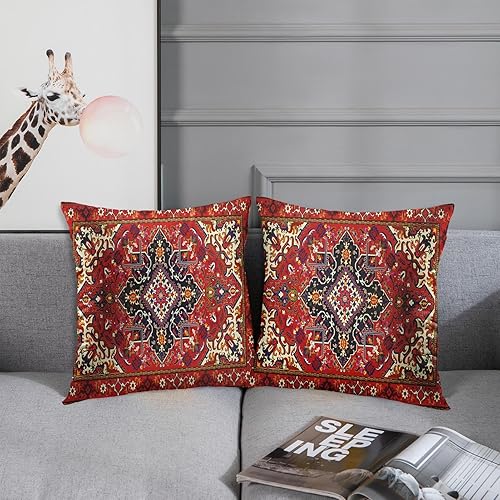 Miniatura 4 de Britimes Fundas de almohada, decoración de arte azteca para el hogar, 18 x 18 pulgadas, juego de 2 fundas de cojín para sofá, fundas de almohada