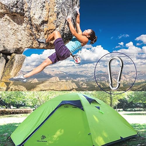 Miniatura 3 de Paquete de 30 ganchos de resorte resistentes de 4 pulgadas, clips de mosquetón de 3/8 pulgadas para columpio, cadena de acero grande, enlaces