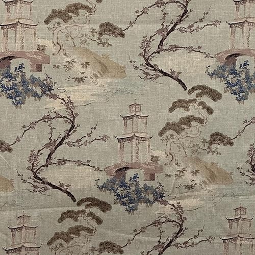 Impresión china asiática en tela pesada de lino zen regal