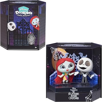 Disney Doorables Grand Entrance 3-inch Collectible Figures Jack Skellington and Sally, Kids Toys for Ages 5 Up, by Just Play