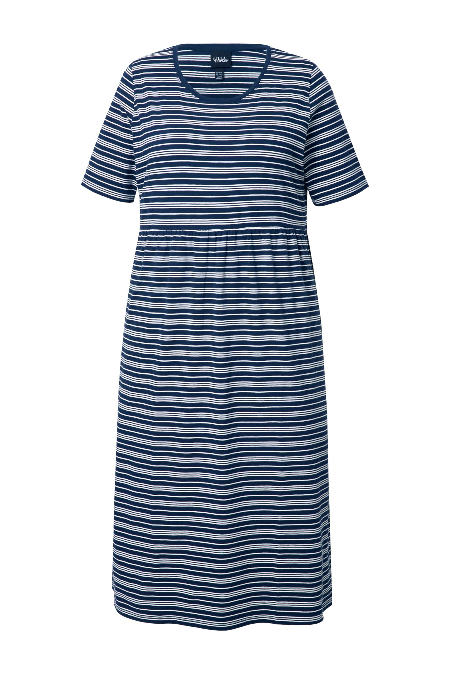 Ulla Popken Damen Jersey-Kleid, Streifen,überschnitten Dress