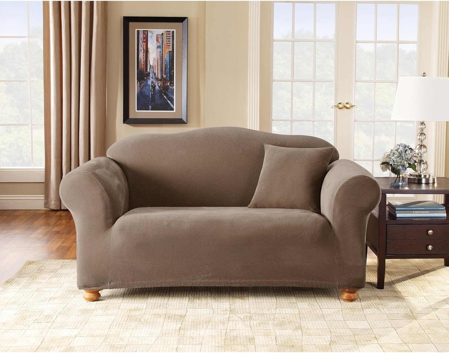 Sure Fit Stretch Pique Loveseat Cover