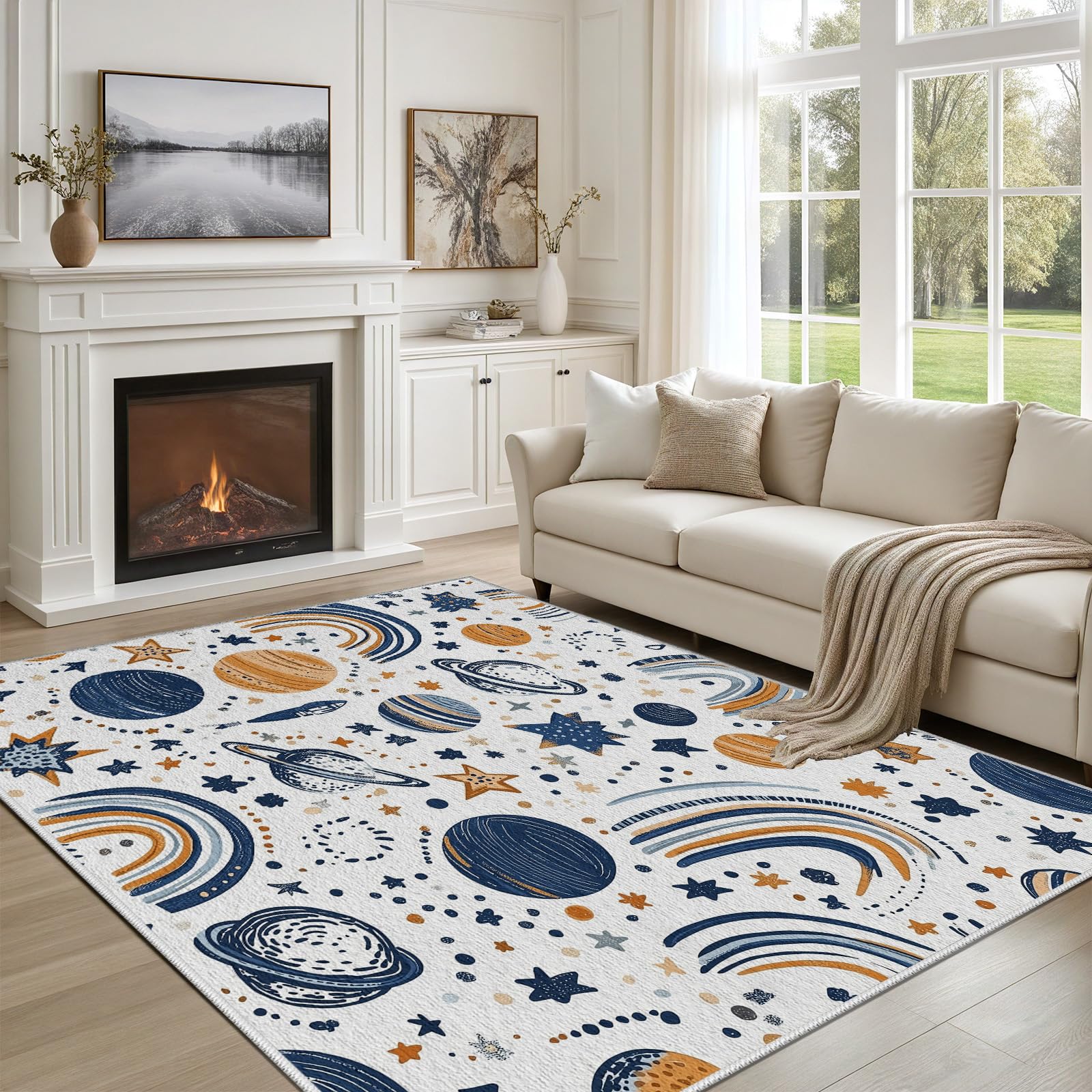 Univers Système Solaire Tapis Garcon