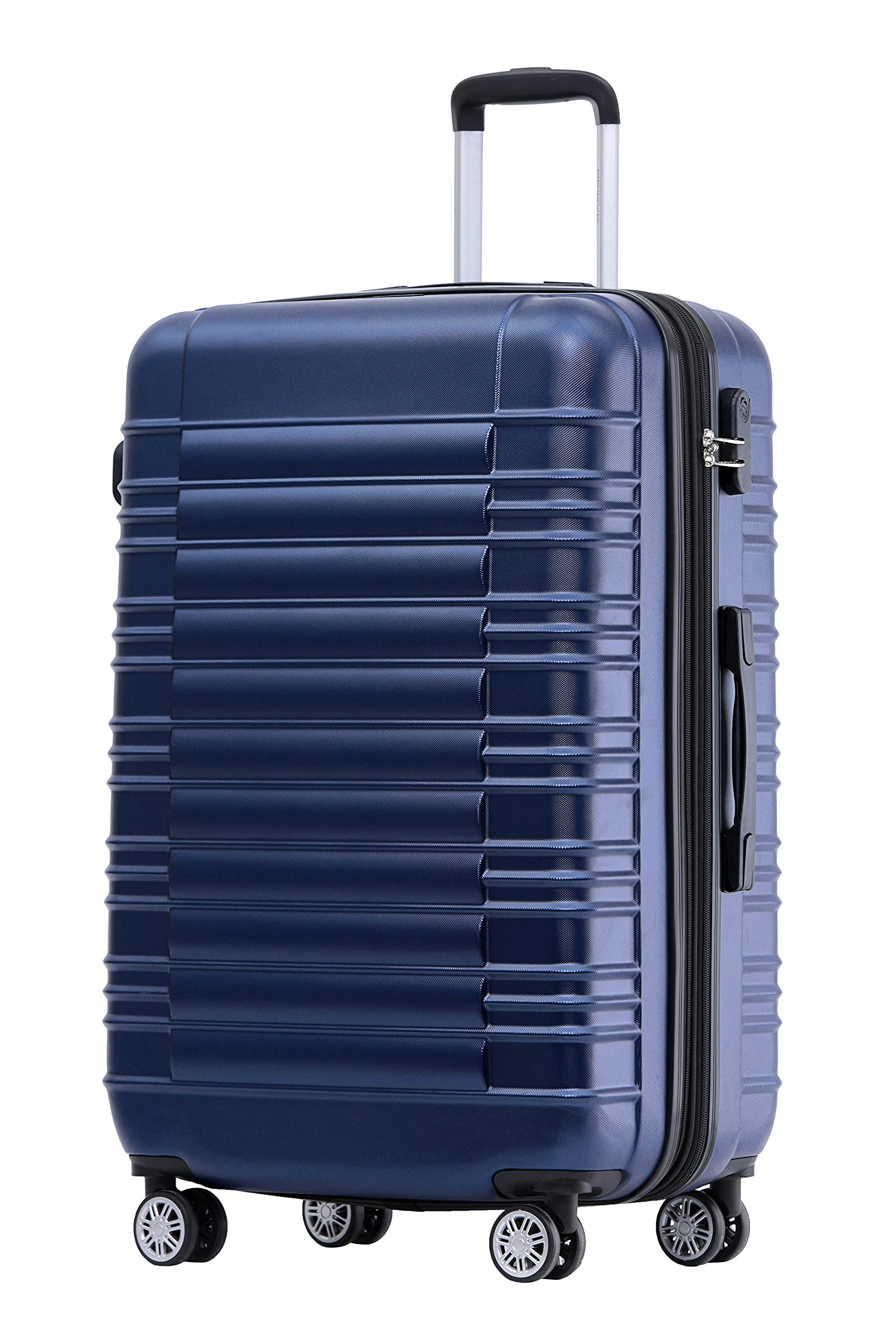 BEIBYE 2088 Hartschalenkoffer aus ABS mit 4 Zwillingsrollen, Reisekoffer Trolley mit Zahlenschloss und Teleskopgriff, Erweiterbarer Koffer M L XL oder Kofferset, Handgepäck 55 cm