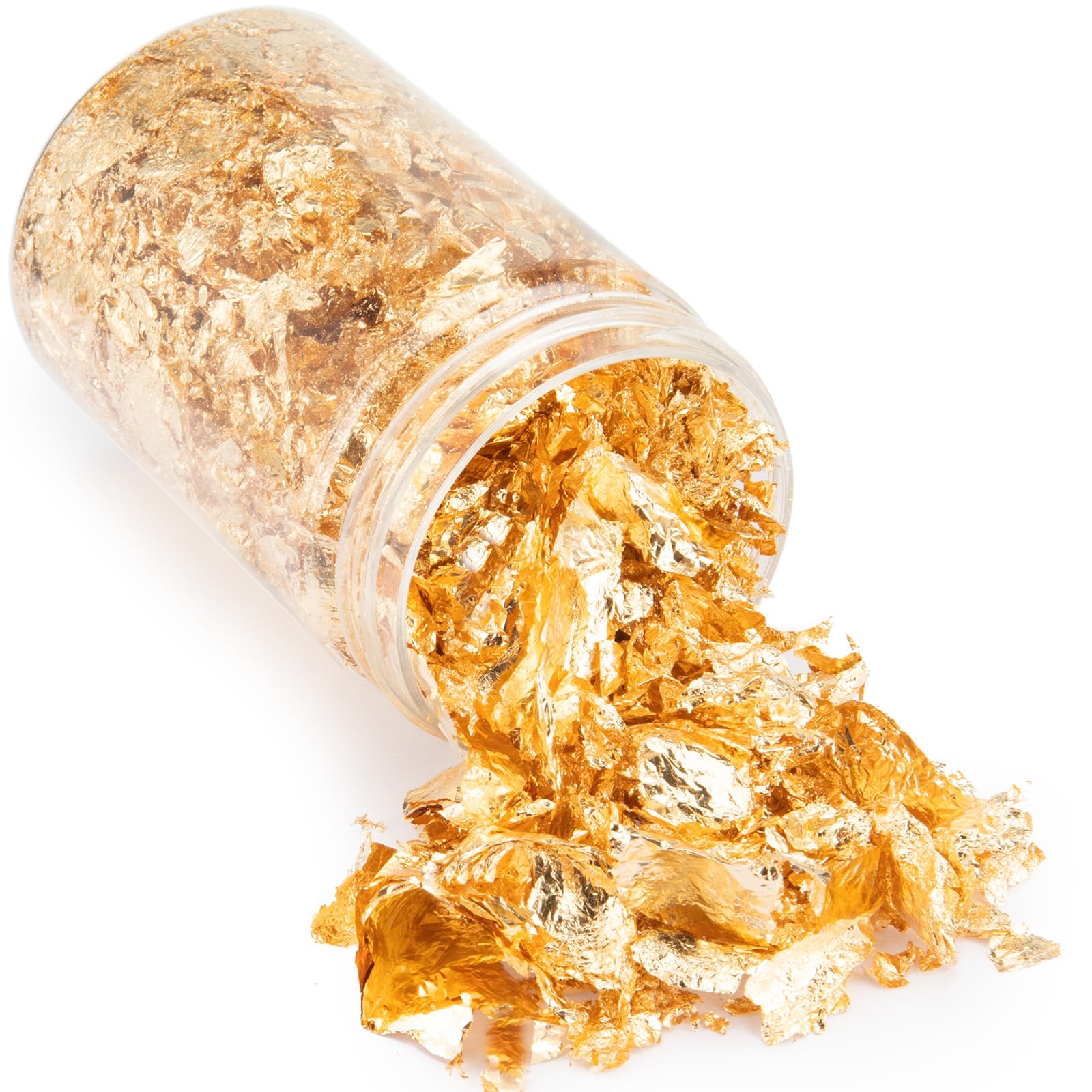 Verlimk Gold Foil Flakes for Resin, Gold Leaf Flakes, Gold Flakes for Crafts, Nail Art, Painting, Crafts, Slime and Resin Jewelry Making, DIY Crafts, 10g Metallic Gold Foil Flakes