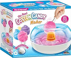 Cra-Z-Art Máquina de algodão doce, máquina caseira de algodão doce para crianças, vem com cones de papel e colheres medidoras