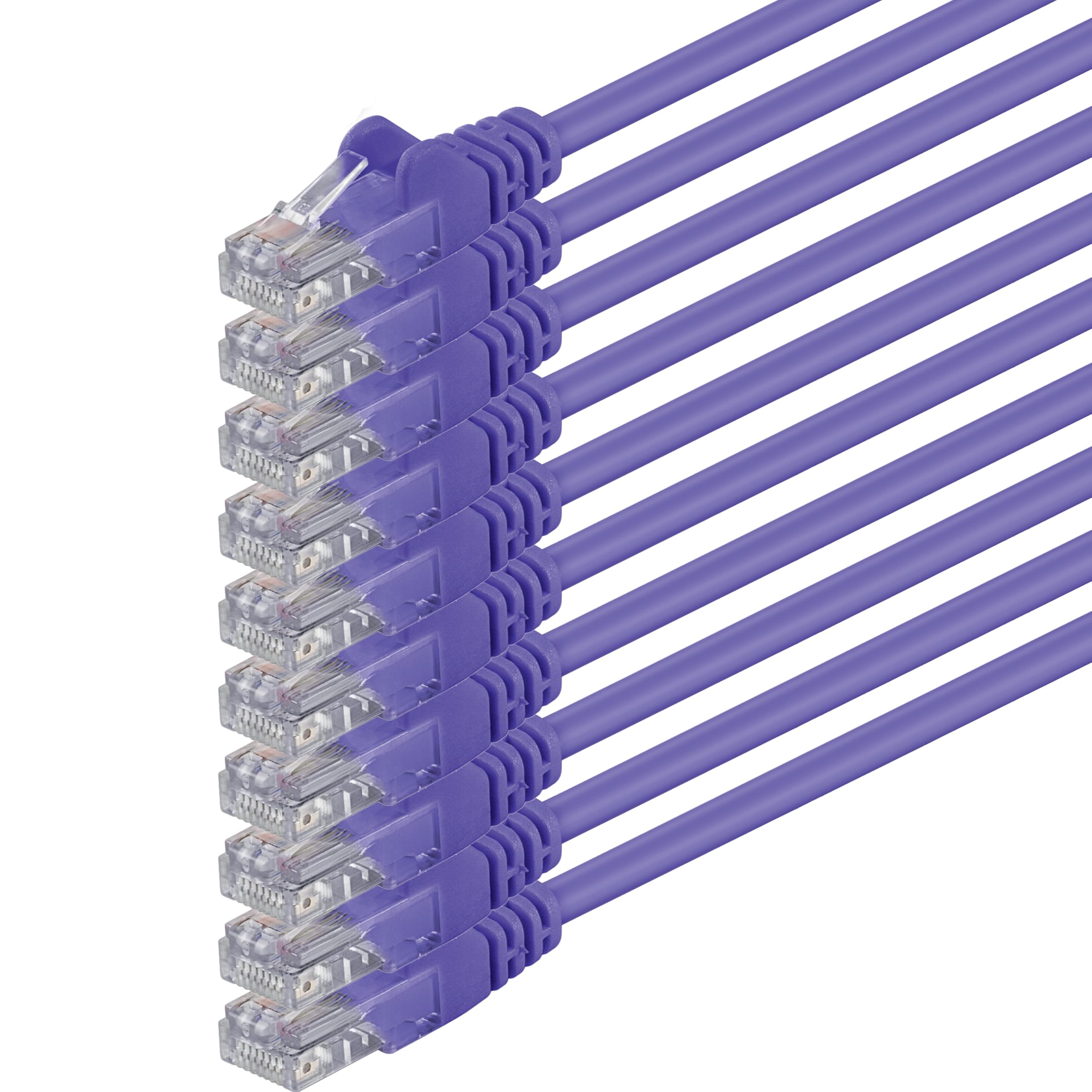 1aTTack.de 5m - violett - 10 Stück - (PACK) - CAT.6 CAT6 Ethernet-Lan-Netzwerk-Kabel 1000 Mbit/s Patchkabel