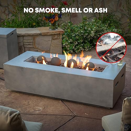 Miniatura 63 de Stanbroil Bolas de cerámica – Piedras redondas de fuego de 5 pulgadas para hoguera y chimenea – Juego de 6, color gris