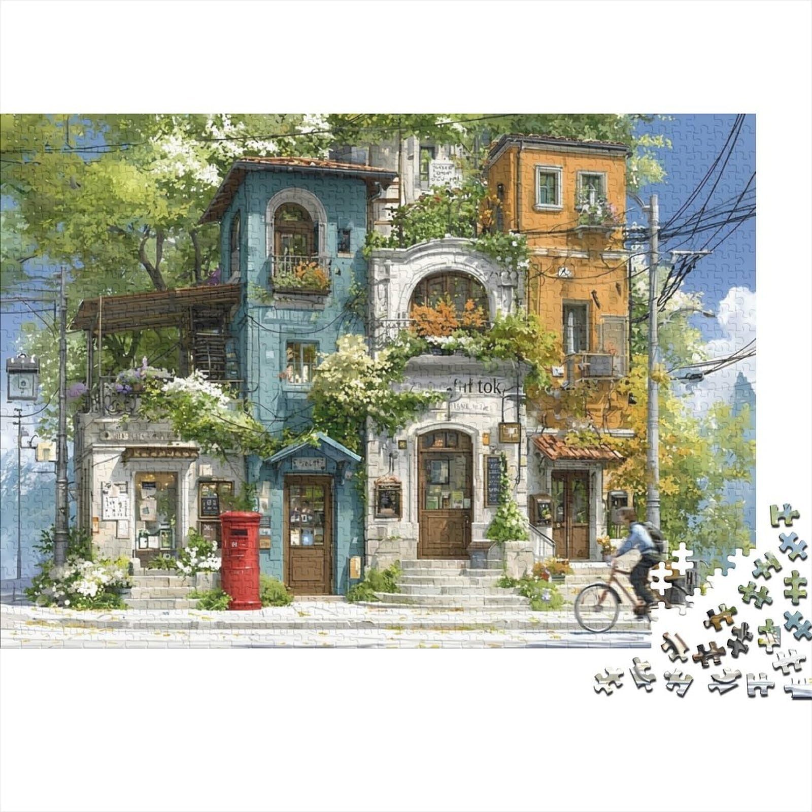 Puzzle de 1000 piezas familiar de papel con diseño de edificio estilo europeo 8