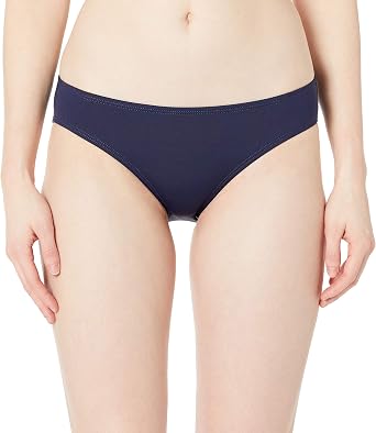 Anne Cole Womens Frank Classic Mid-Rise Retro Scoop Bikini Bottom Swimsuit, Navy, Medium