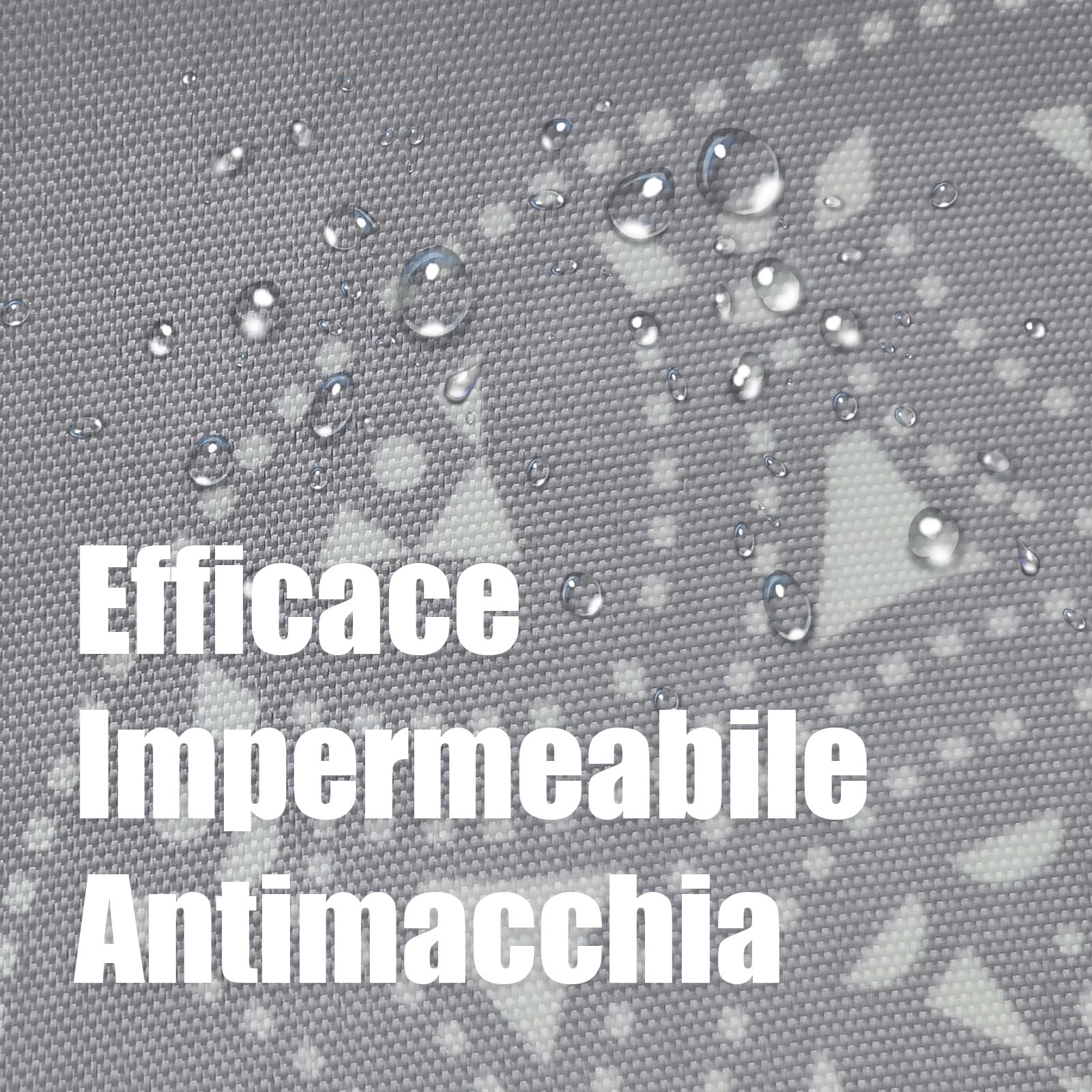 Tovaglia rettangolare stampata impermeabile, stampa ad alta definizione, elegante e resistente，Omaggio 2 Pezzi Pinze Ferma Tovaglia (140_x_240_cm, Quadrato Grigio)
