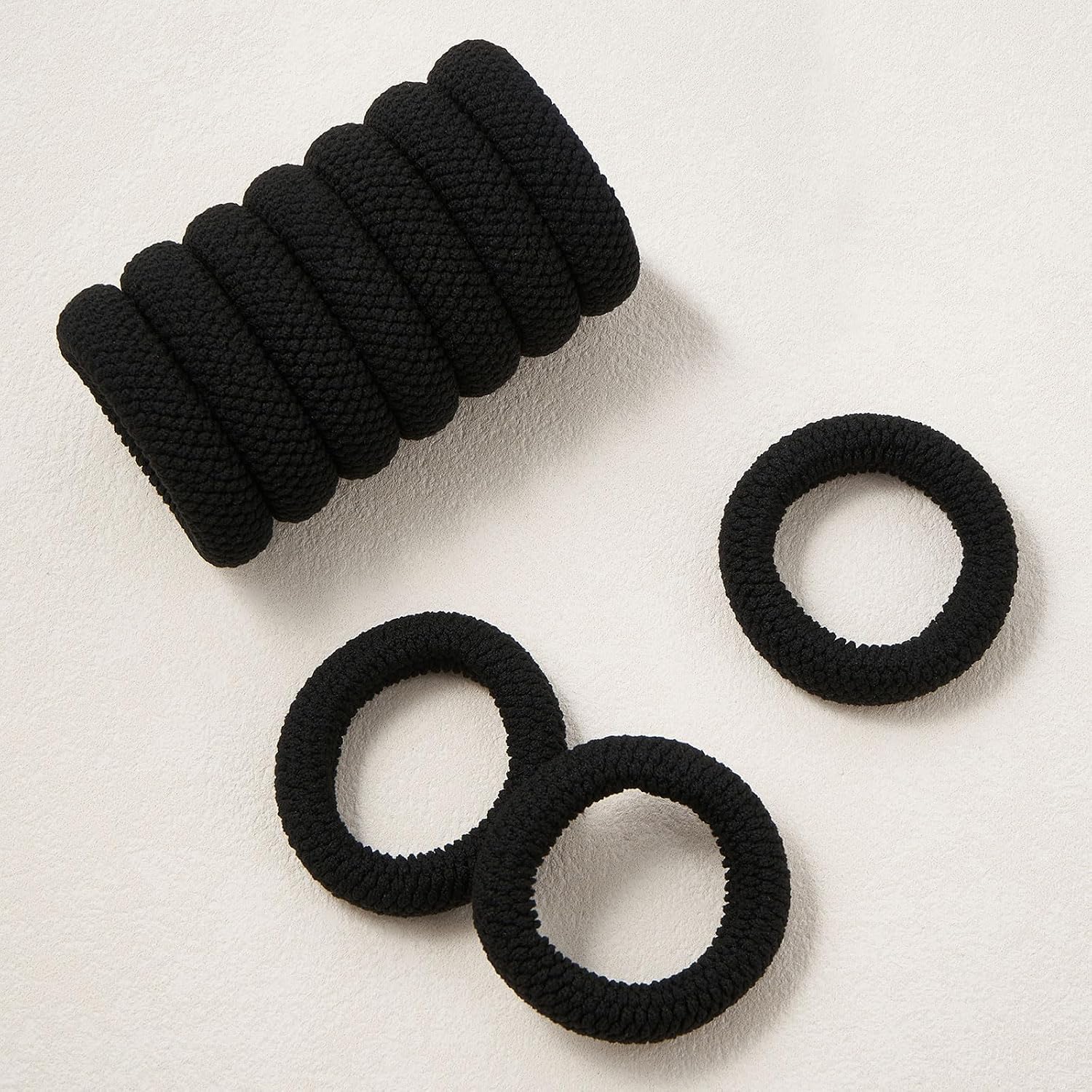 QIUTIMIY 10 Pcs No Damage Hair Ties Thick Hair Elastic Rubber Bands Hair Accessories Scrunchies Seamless for Women