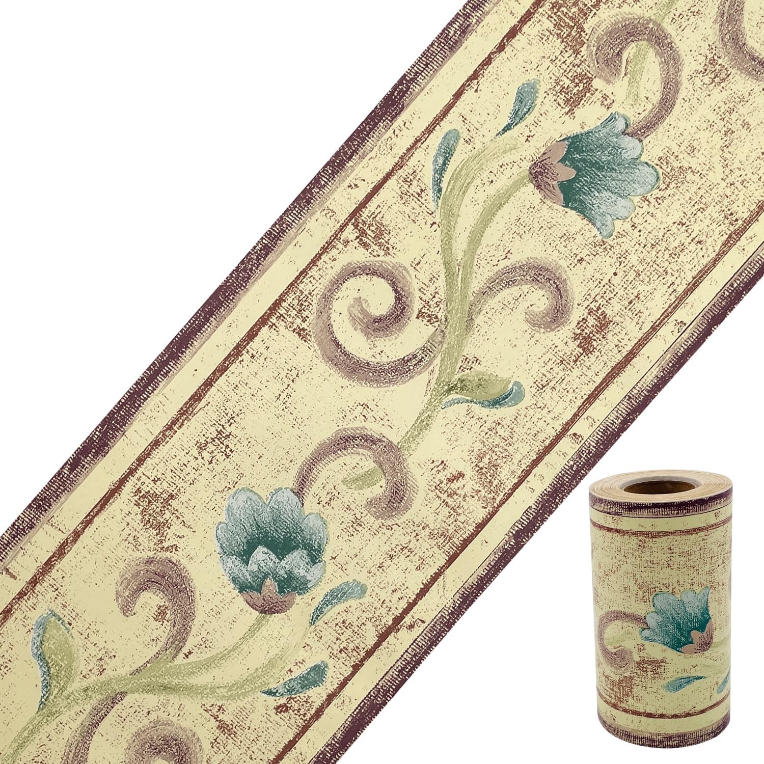 Yifely Yellow Wallpaper Border Peel & Stick Wall Covering Kitchen Bathroom Bedroom Tiles Decor Sticker
