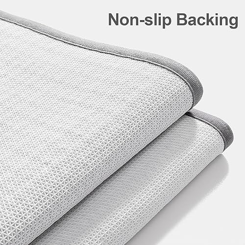 Miniatura 5 de MOSISO Alfombras de baño de felpilla, 24 x 36 pulgadas, antideslizante, de felpa, peludas, extra suaves y absorbentes, para suelo de baño, bañera y