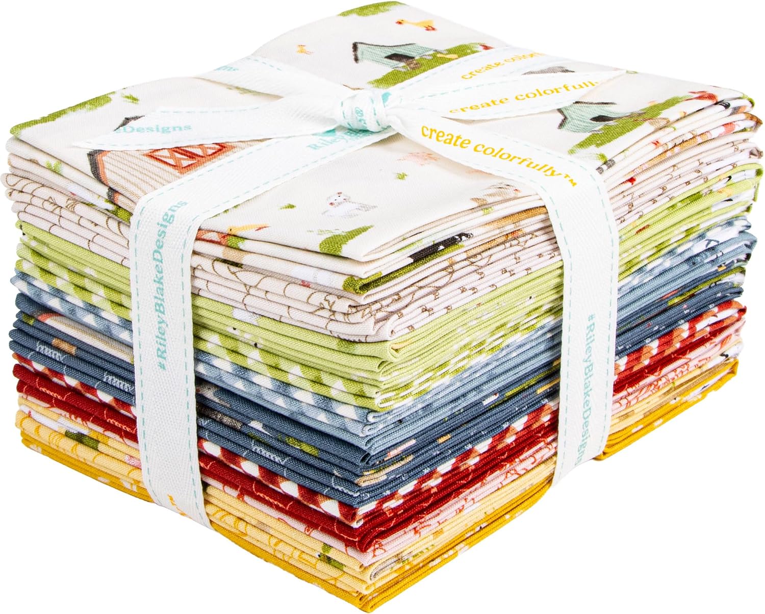 Kelsey Carlson Lil' Farm Friends 18 Fat Quarters Riley Blake Designs FQ-17940-18