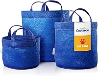 Vista 8 de Coolaroo Paquete de 3 contenedores de juguetes para perros pequeños, medianos y grandes y resistentes y de viaje, bolsa de correa y golosinas, arena
