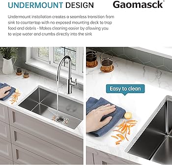 MM❤️ SUS304 Stainless Steel Undermount Single Bowl Kitchen Sink - 27 x