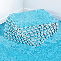Vista 1 de 12 piezas de alfombrillas de espuma de felpa gruesa entrelazables para suelo, alfombrillas de espuma para suelo de bebé con bordes, baldosas