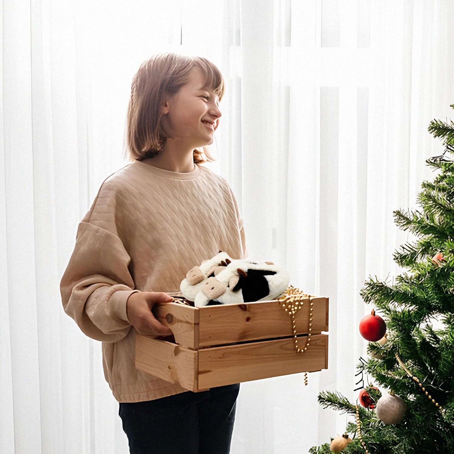 Cute Fuzzy Cow Slippers for Women, Cartoon Plush Warm Cow Slippers for Girls Funny, Novelty and Soft Cotton Slipper, Women's Winter House Shoes Suitable for Indoor Bedroom Dormitory - Image 3