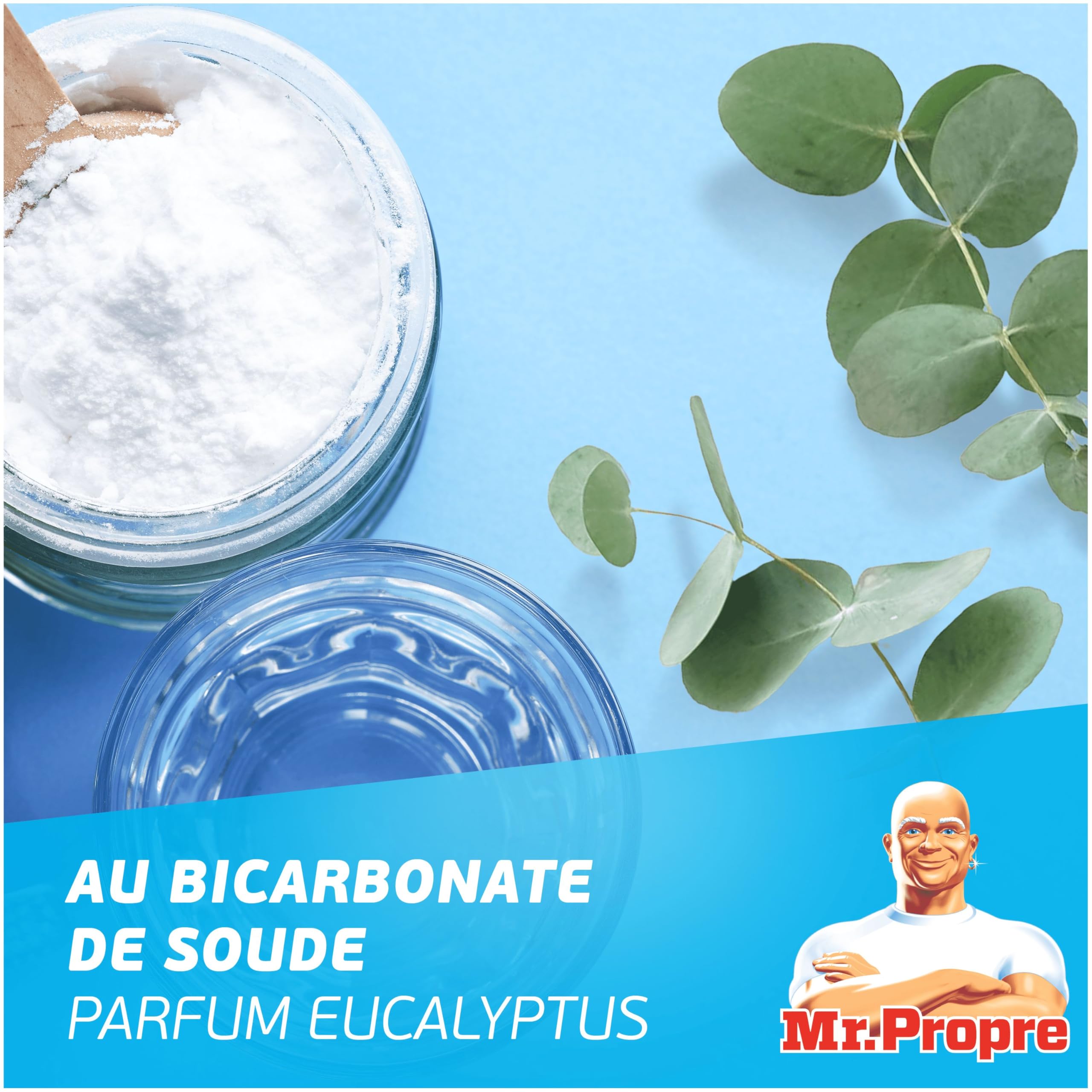Mr. Propre Spray Nettoyant Multi-Usages Eucalyptus Bicarbonate 800ml x10 | Parfum Eucalyptus avec du Bicarbonate de Soude, Élimine Jusqu’à 99.99% De La Saleté Et La Graisse Brûlée, Sans Résidus