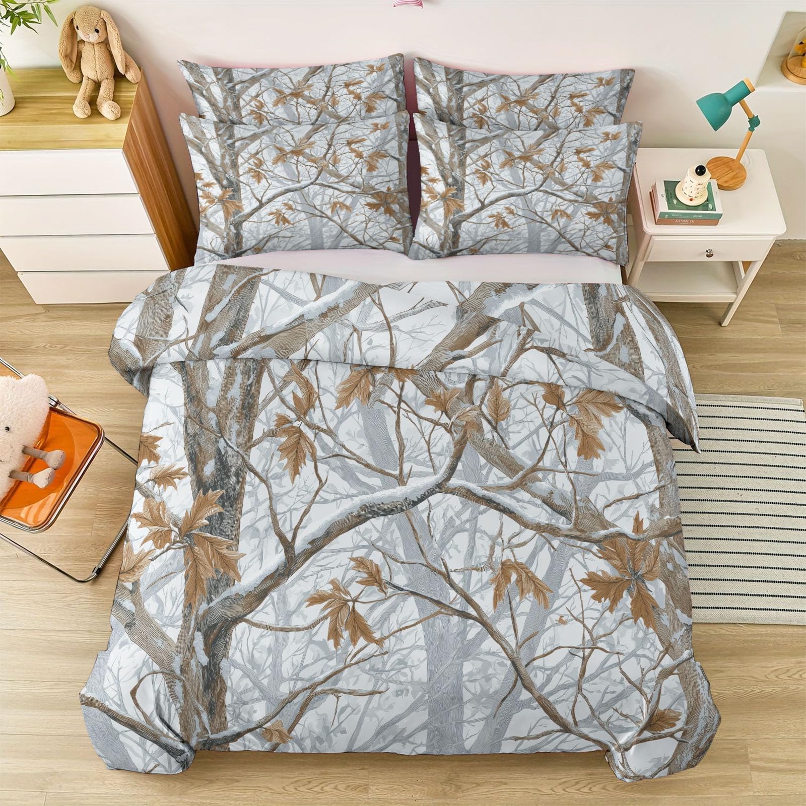 Set di biancheria da letto con copripiumino king size, stile country, stile country, reversibile, in morbida microfibra traspirante, 230 x 220 cm, con 2 federe, facile da pulire