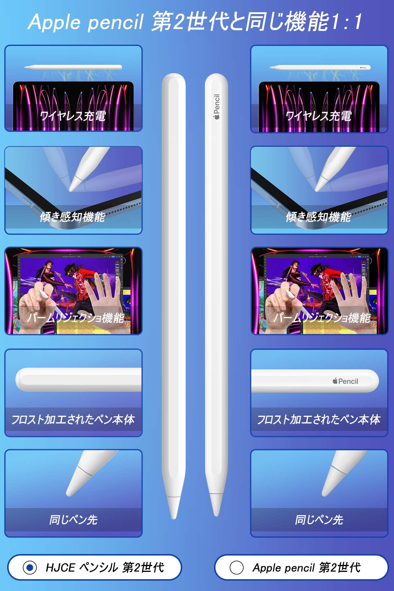 Amazon.co.jp: HJCE iPad Pencil, 2nd Generation, Wireless Charging