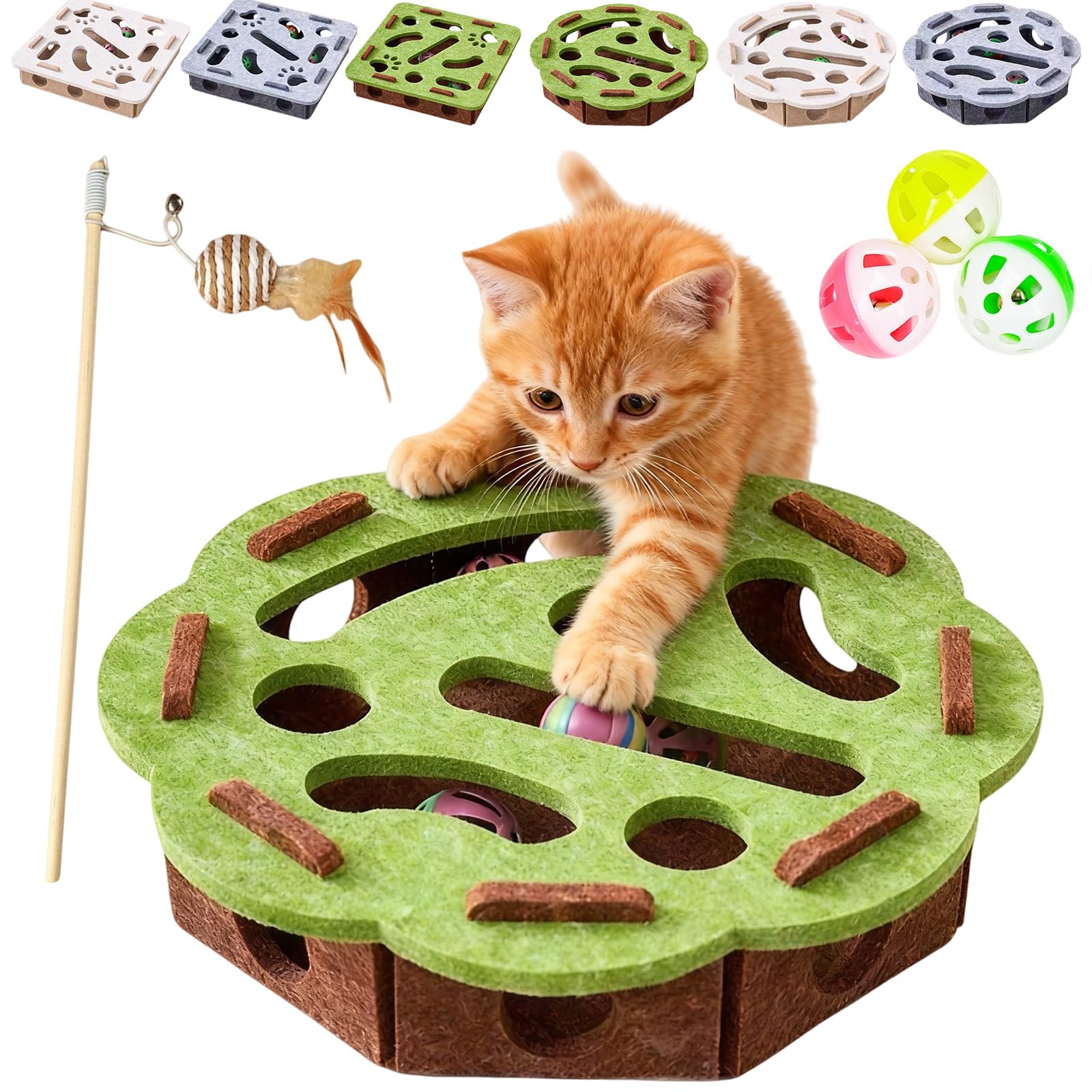 Claw Saver Box for Cats, 2026 New Clawsaver Box for Cats,Cats Nail File Scratcher & Treat Puzzle Toy, Interactive Enrichment Box with Sandpaper (D) — image 1