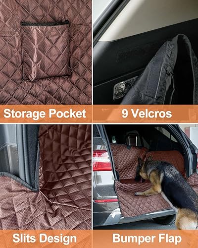 Miniatura 7 de PETICON Forro de carga para perros SUV, cubierta de carga impermeable para mascotas, tapete para asiento de perro para SUV, sedán, furgonetas con