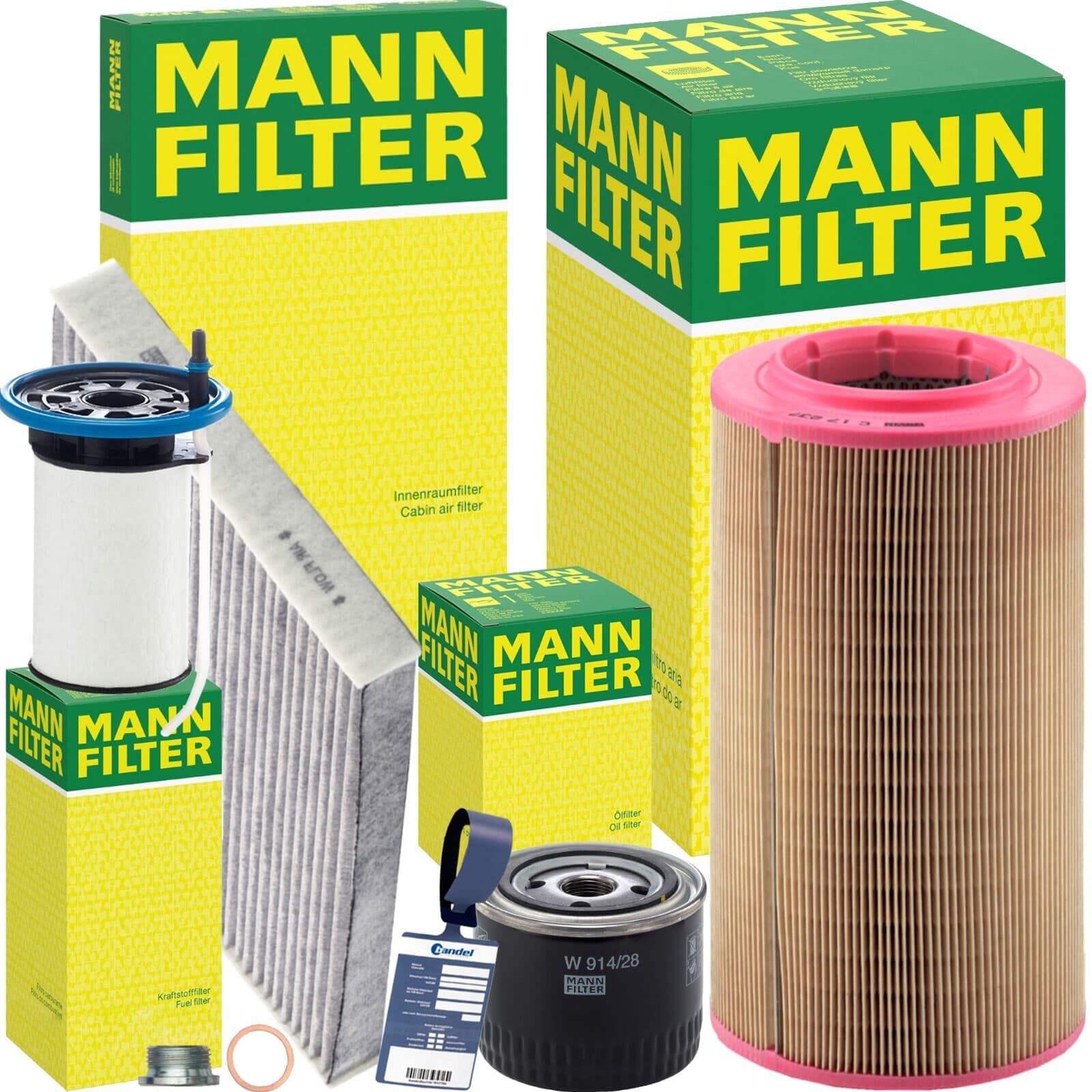 Mann Inspektionspaket | CUK2544+C17237+W914/28+PU7005+257.809.011+MN18 Kompatibel mit Ducato Bus (250_),Ducato Kasten (250_),Ducato Pritsche/fahrgest