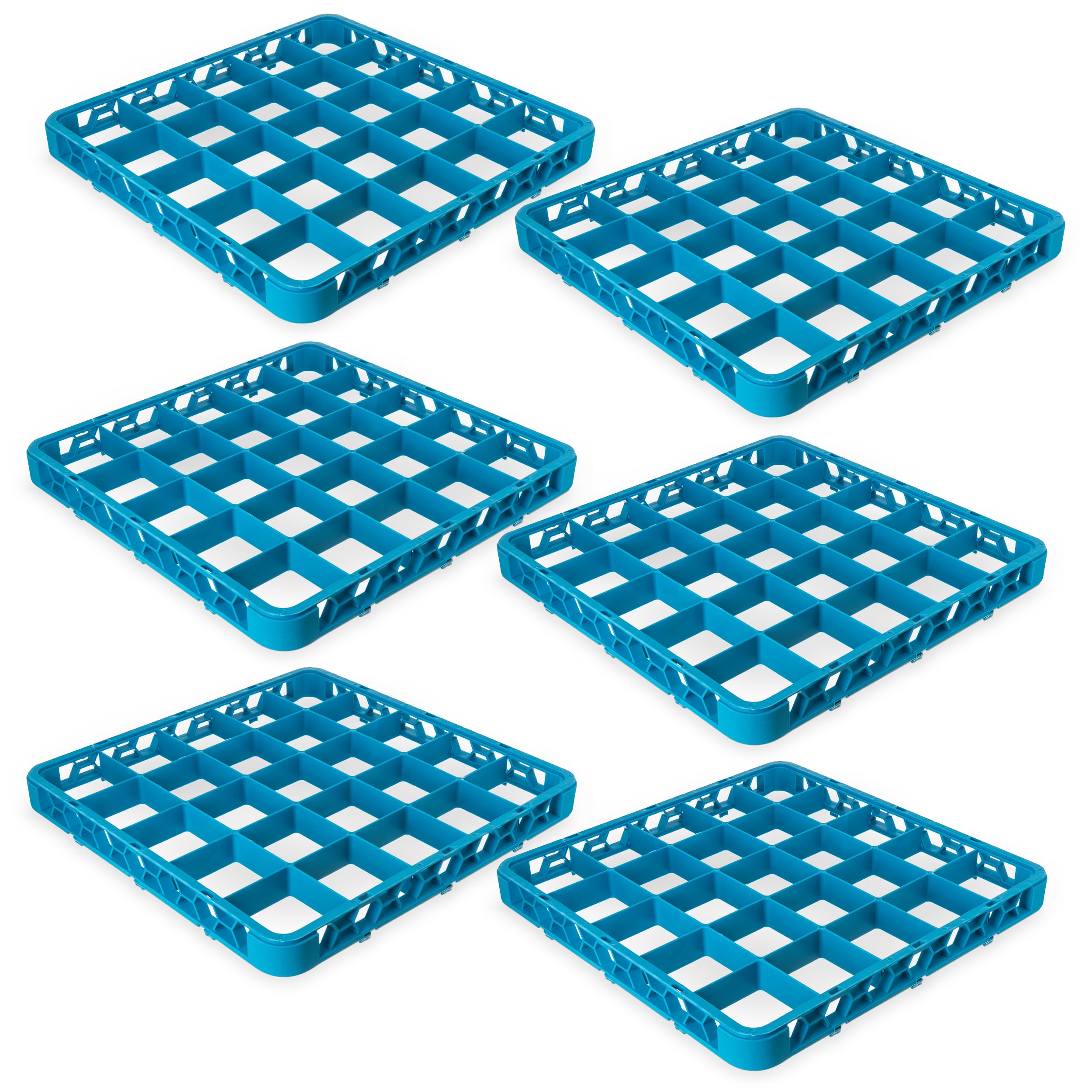 Carlisle FoodService Products RE2514 OptiClean 25 Compartment Cup Rack Extender, 3-1/2" Compartments, Blue (Pack of 6)