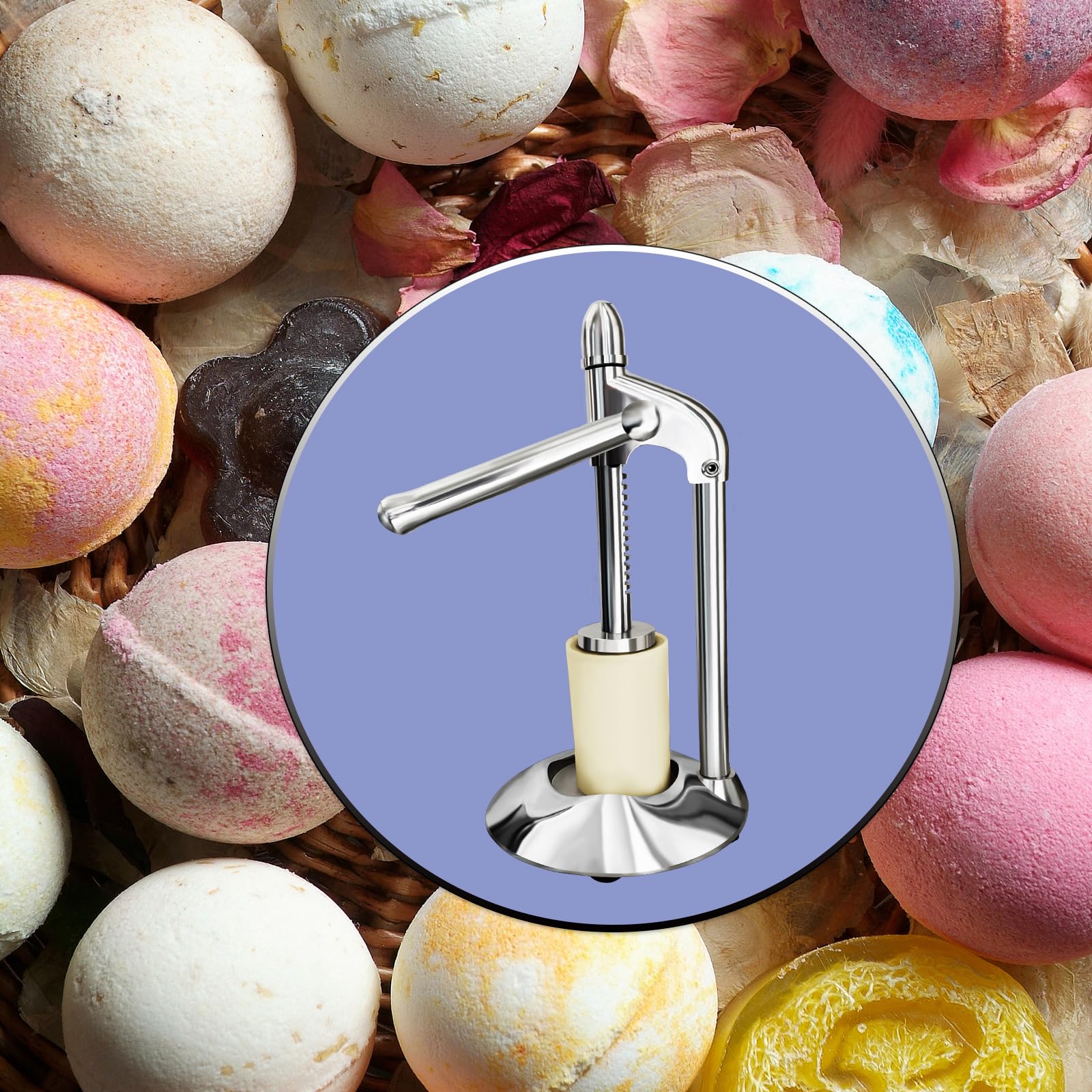 So Bath Bomb DIY,DIY Aroma Badebomben-Kit, Bath Bomb Press Machine with 6cm Mold Kit,Bath Bomb Maker - Image 4