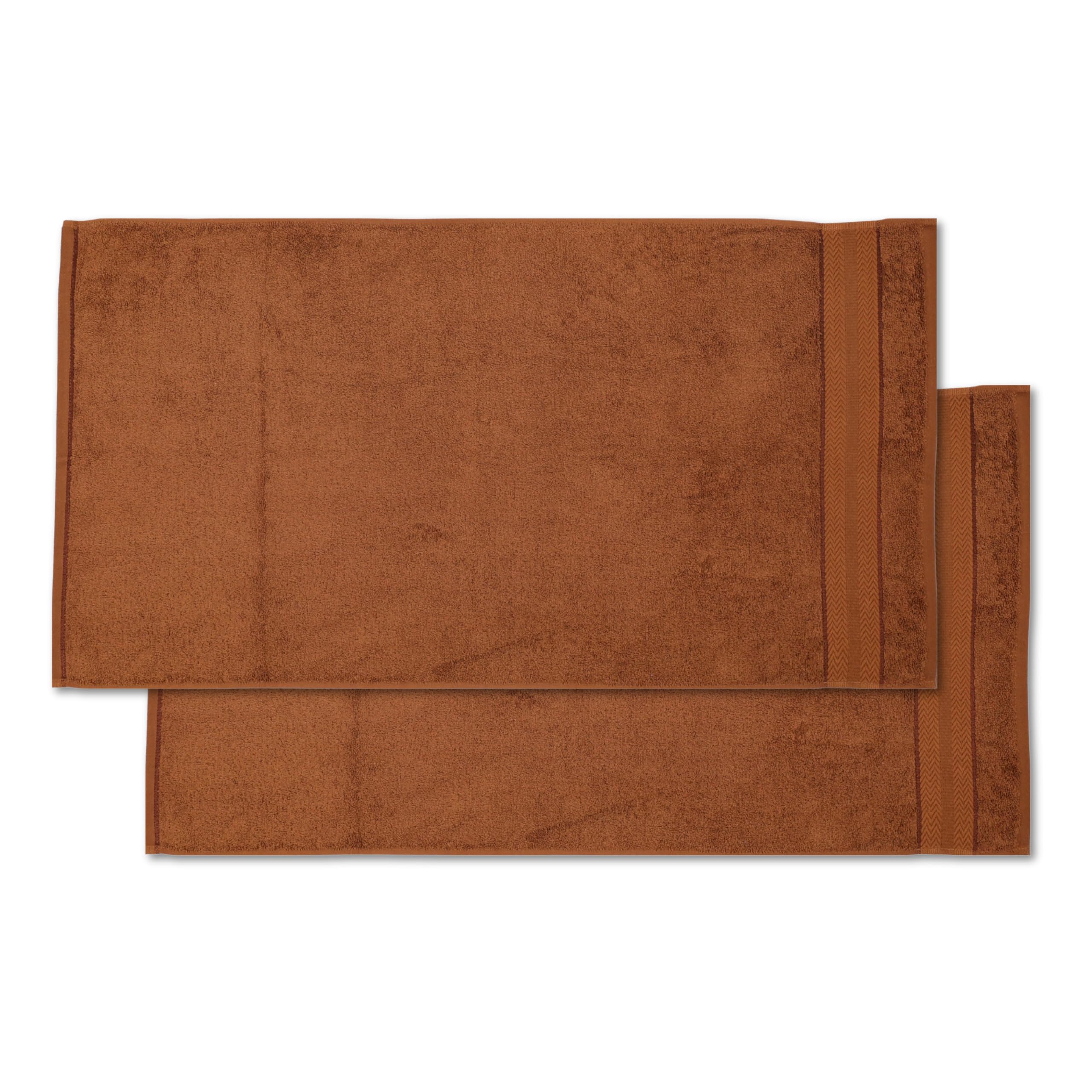 EURO DECO Towel Set Salle De Bain - 2 Serviettes De Bain 70X140 cm - 100% Coton Premium Très Absorbant et à séchage Rapide/Super Douce (Marron, 2 PCS -70X140)