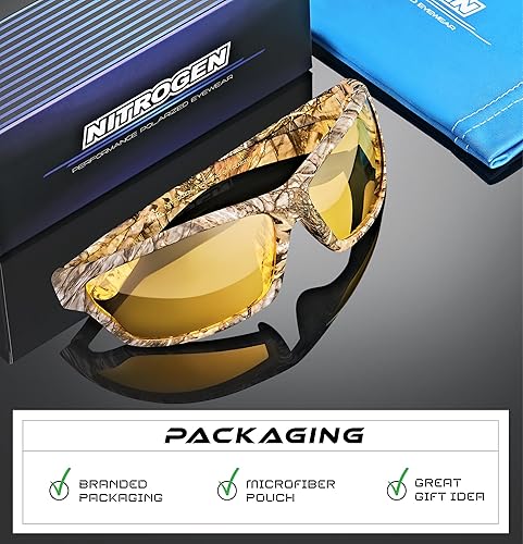 Miniatura 71 de Nitrogen - Gafas de sol deportivas polarizadas envolventes para hombre y mujer, UV400, para conducir, pescar, correr, andar en bicicleta, gafas