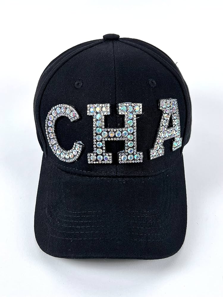 ストーン装飾のブラックベースボールキャップ ストーン装飾のブラックベースボールキャップ