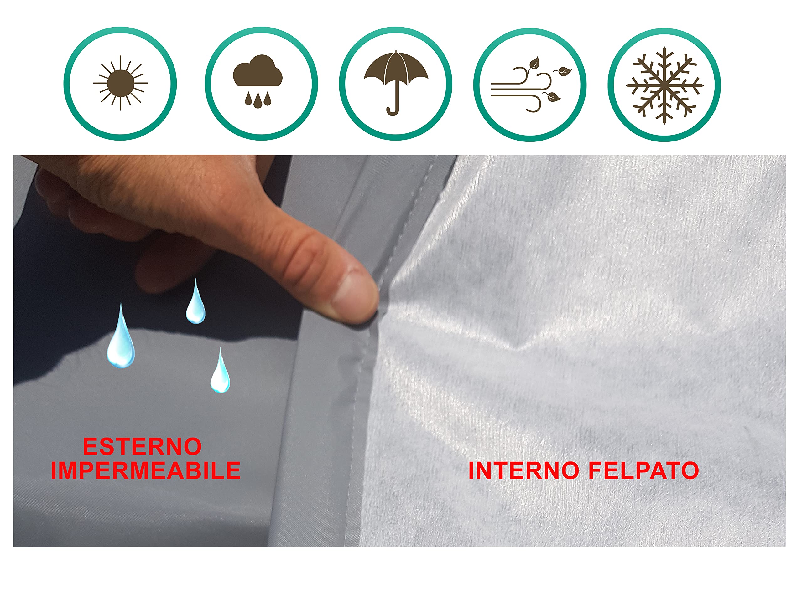 [SMF110.20] Telo copriauto su Misura per Smart for two III Serie. Totalmente impermeabile con felpatura leggera all'interno.