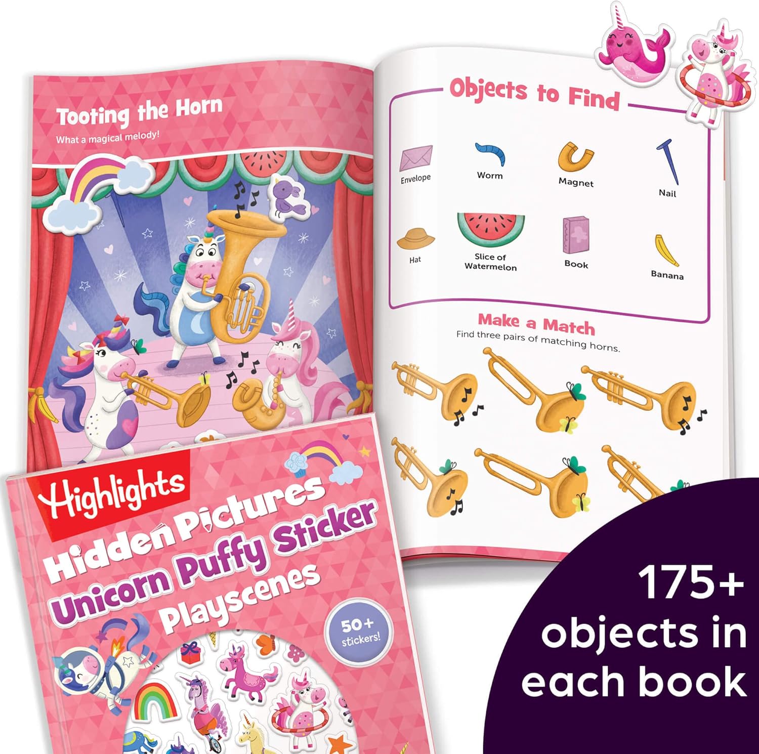 Highlights for Children Hidden Pictures Puffy Sticker Playscenes Collection, 4 Set of Sticker Books for Kids Ages 3-6, Includes Unicorn, Dinosaur, Baby Animal & Space Books, 200+ Repositionable - Image 5