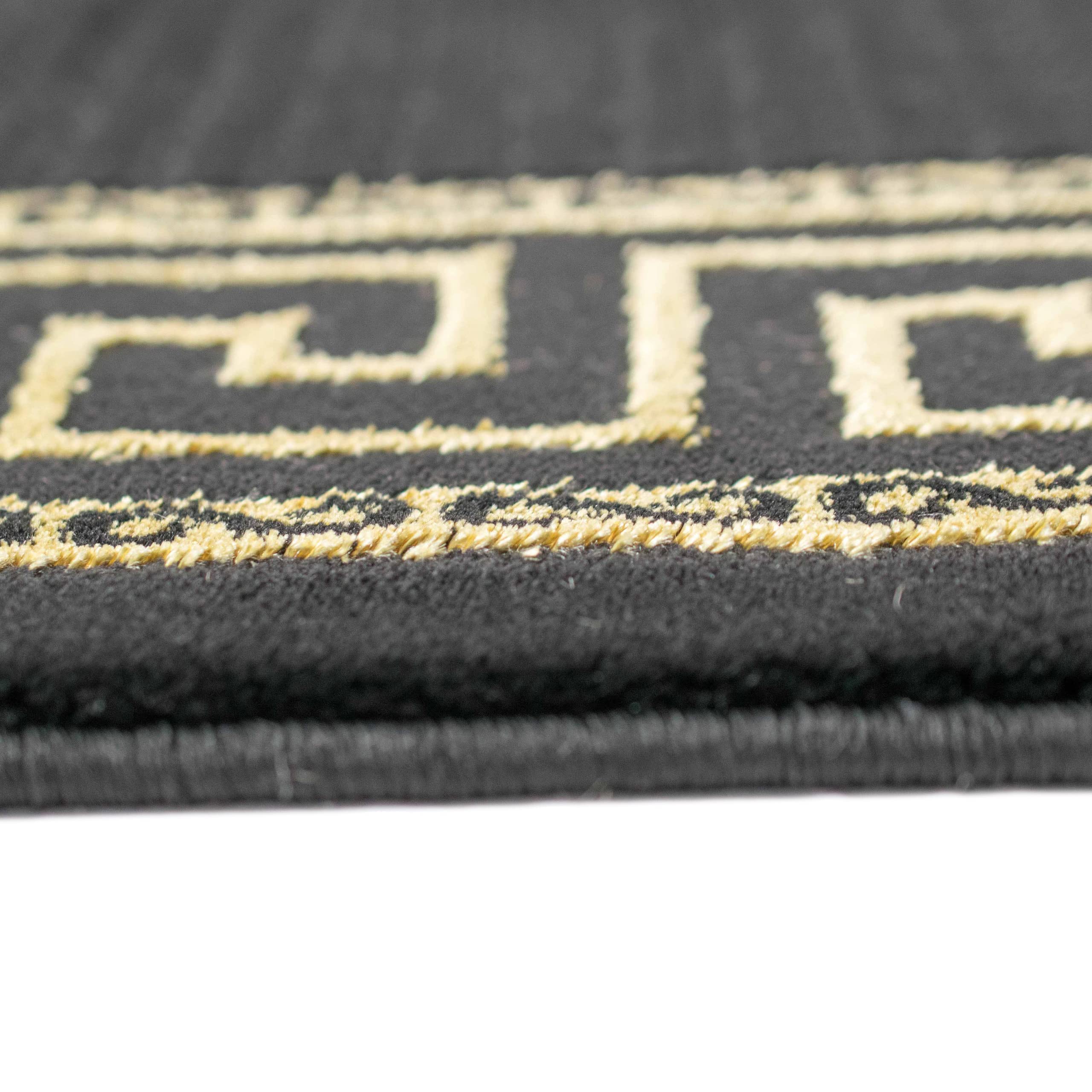 Tapis de créateur moderne motif méandre en or noir Größe 120x170 cm