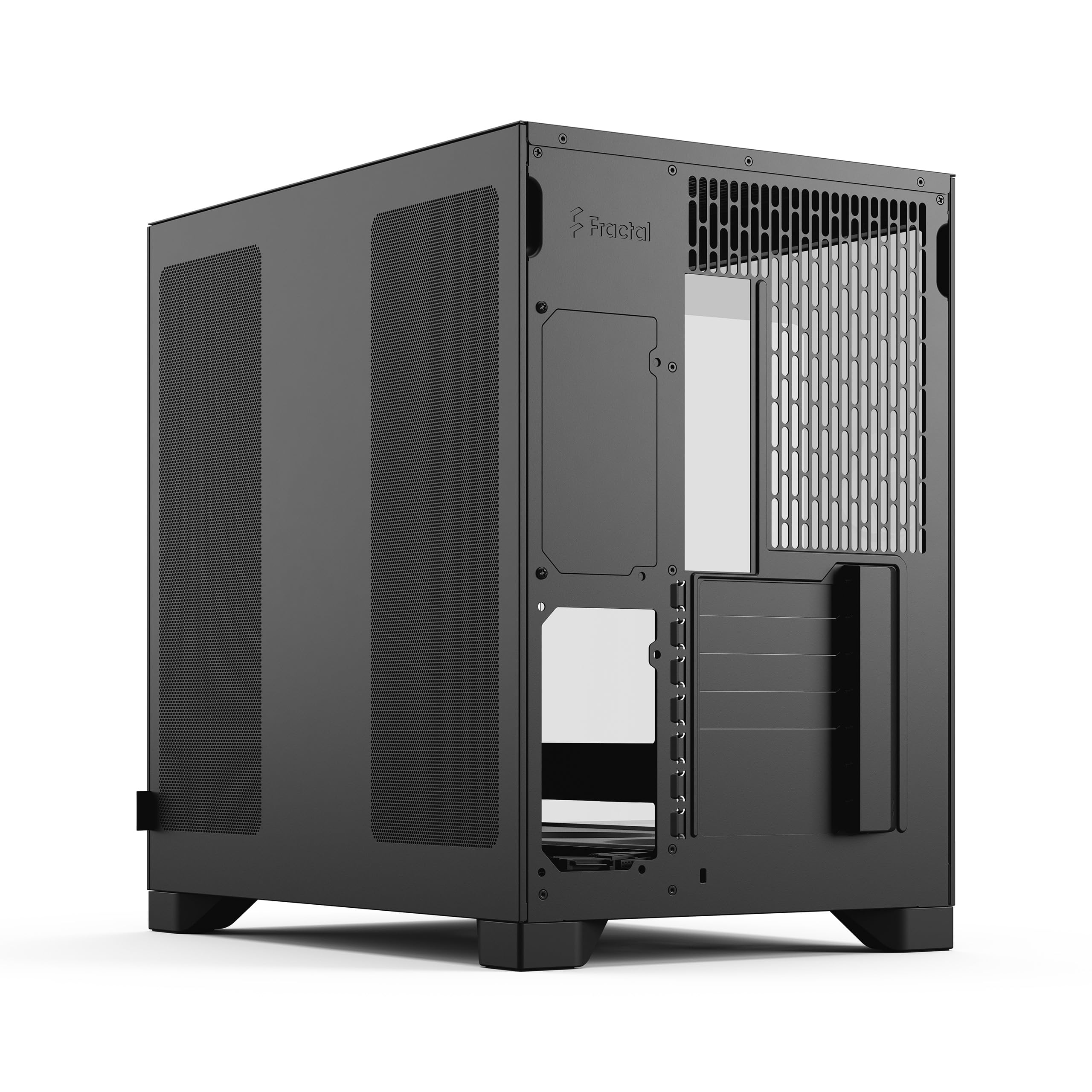 Fractal Design Pop 2 Vision Black RGB PC‑Gaming‑Gehäuse mit Panoramaglas – Dual‑Kammer‑Design – 4 RGB‑Reverse‑Lüfter – ATX/E‑ATX/mATX/ITX