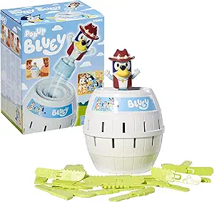 TOMY Games Pop Up Bluey Kids Game - Strategic Preschool Games and Bluey Toys for Family Game Night - Classic Kids Board Games - Kids Toys for 2-4 Players - Ages 4 Years and Up