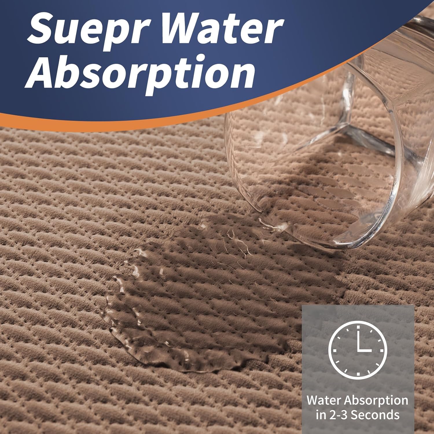 Long Bathroom Rugs Non Slip Washable, Rubber Bath Mats for Bathroom,Quick Dry,Super Absorbent Ultra Thin Bath Mat Low Pile Bath Floor Mat Fit Under Door,Shower,Sink, Light Brown, 24"x47"