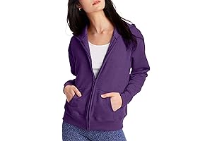 Hanes Women's EcoSmart Full-Zip Hoodie in Vibrant Purple