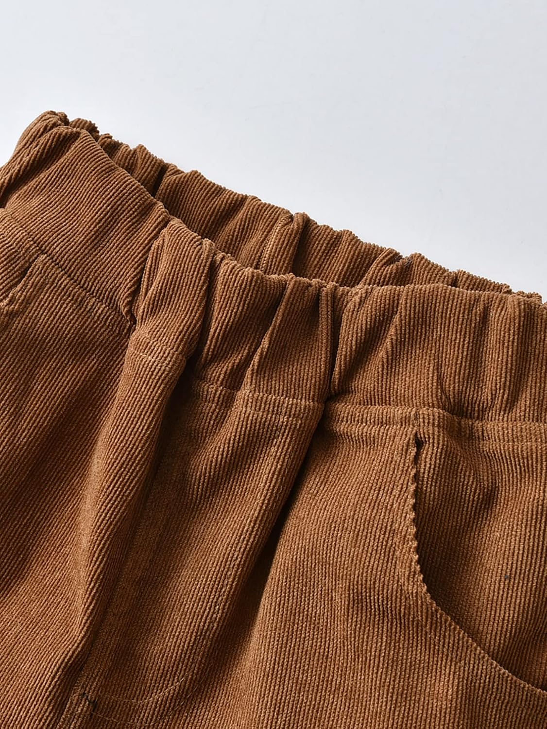 Floerns Boy's Casual Elastic Waist Tapered Trousers Long Corduroy Pants