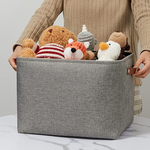 Vista 301 de DULLEMELO Canastas de almacenamiento pequeñas de 15 x 6 x 5.5 pulgadas, contenedores de almacenamiento de tela para tanque de inodoro