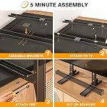 5Rcom Universal TV Stand for 20-75 inch TVs, Tabletop TV Base with Height Adjustment, Holds up to 110lbs, Max VESA 800x600mm, for LCD LED Flat Screen TVs with Wide Stability Base
