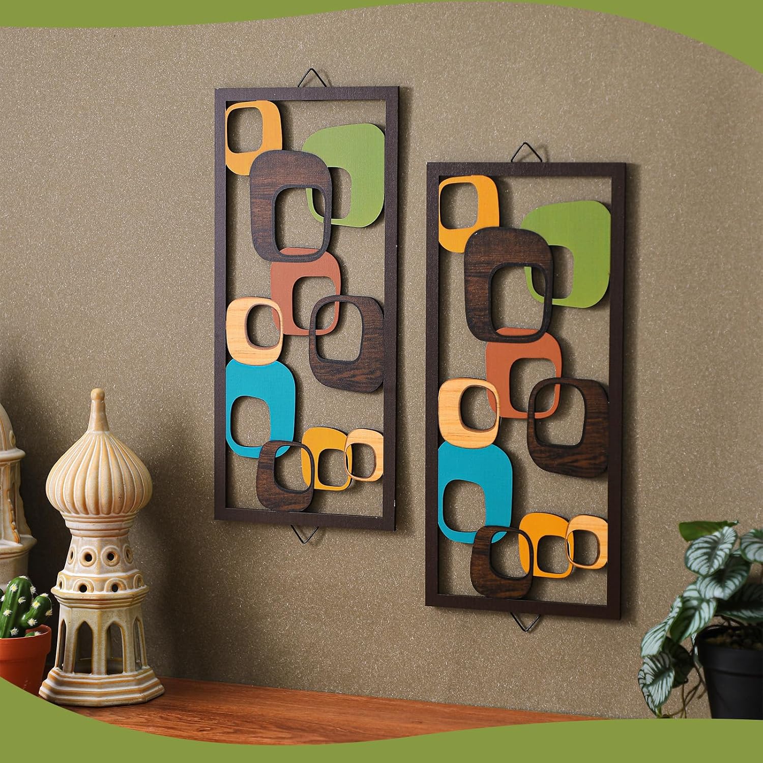 CroBlissful 2 Pcs Mid Century Wall Art Mid Century Modern Decor