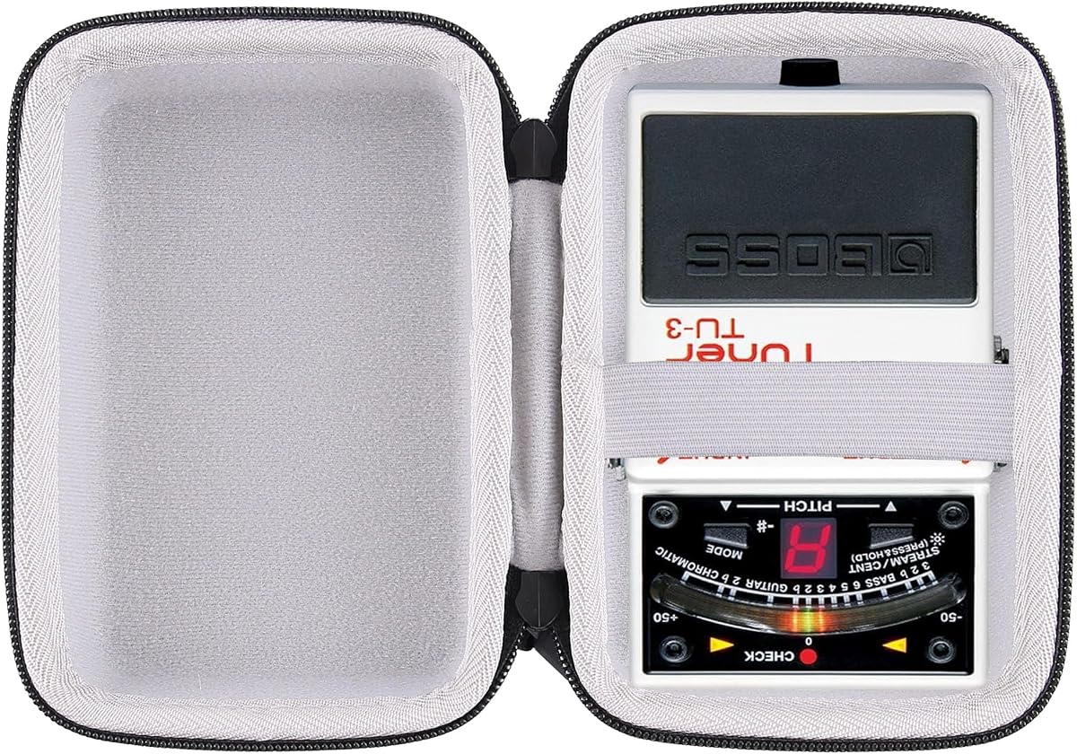 Estuche rígido de transporte de EVA compatible con Boss DS-1/BOSS TU-3/CH-1/CS-3/NS-2 Caja de almacenamiento protectora de viaje con pedal afinador cromático (gris)