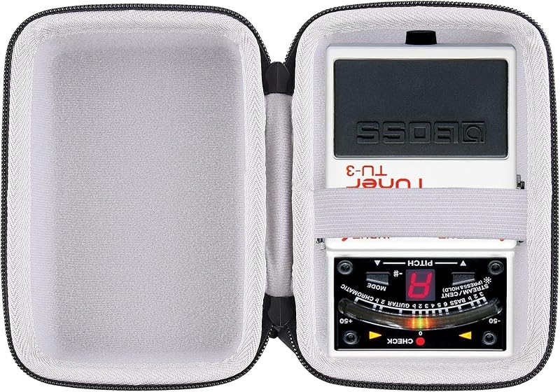 Estuche rígido de transporte de EVA compatible con Boss DS-1/BOSS TU-3/CH-1/CS-3/NS-2 Caja de almacenamiento protectora de viaje con pedal afinador cromático (gris)