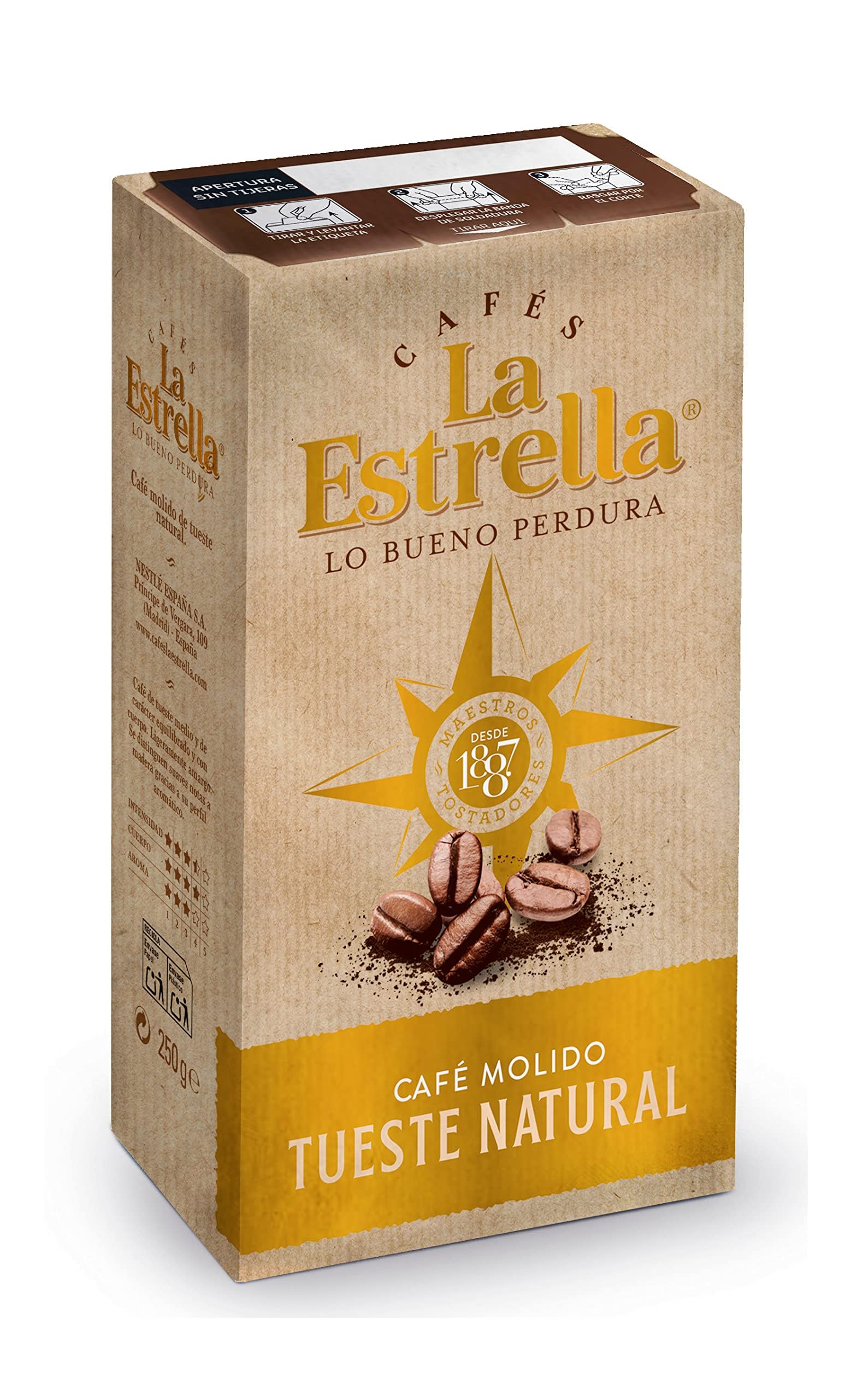 LA ESTRELLA Café Molido Natural 250g - 8 paquetes
